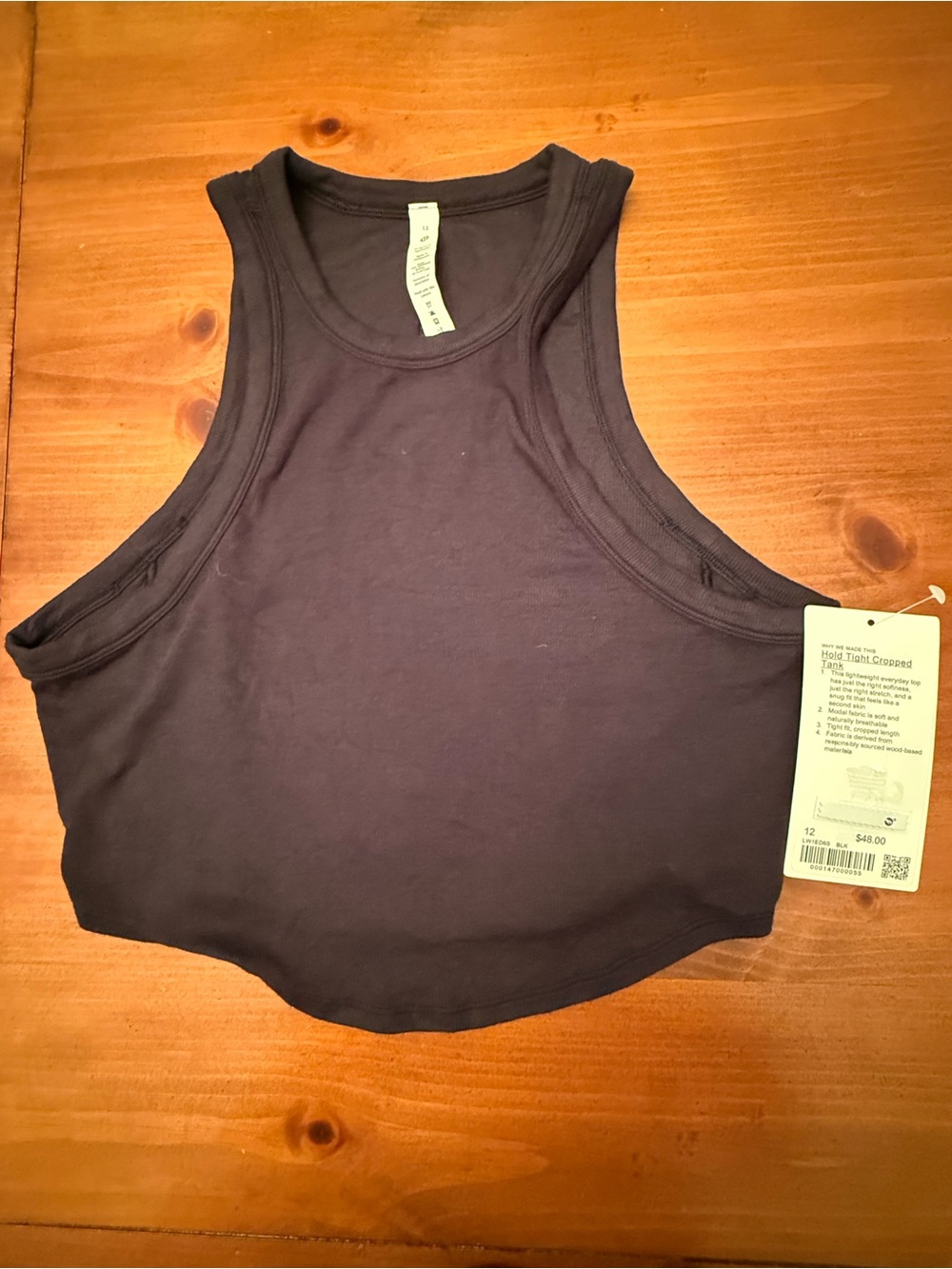 lululemon athletica Black Cropped Racerback Tank